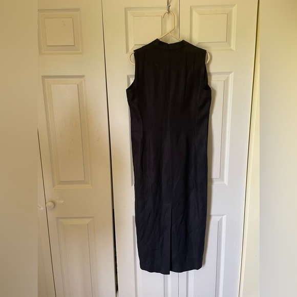 100% LINEN MIDI DRESS IN BLACK SIZE 8 PETITE BY EMBASSY ROW PETITES - Picture 7 of 7